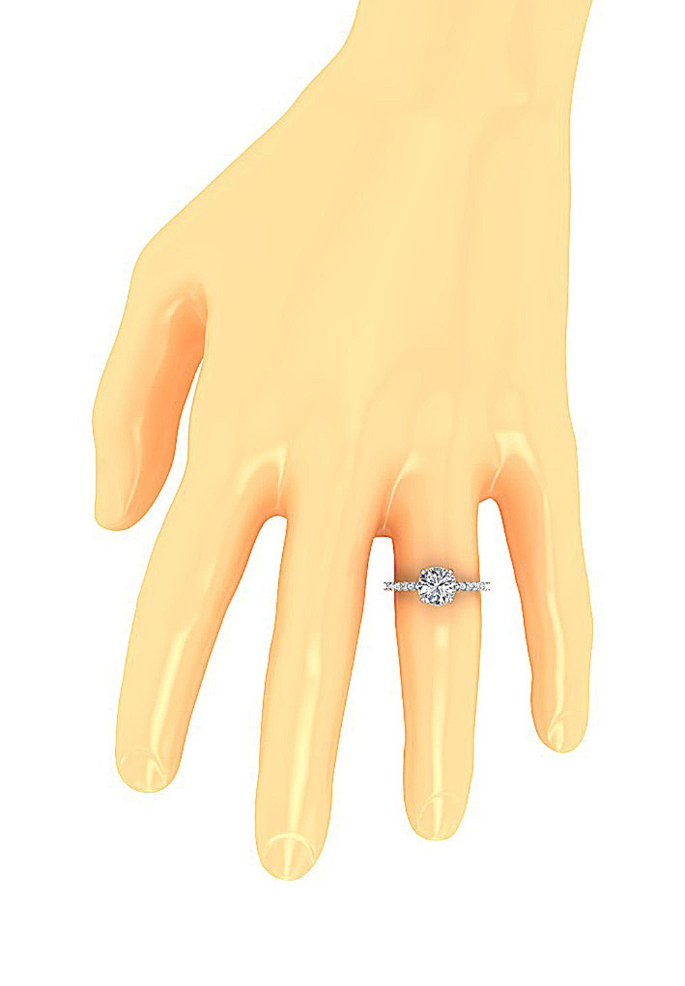 Accent Solitaire Wedding Round Cut Diamond Ring SI1 G 1.40 Ct 14k Solid Gold