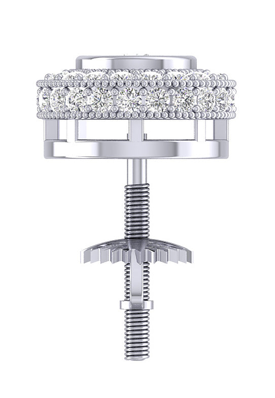 Diamond Halo Cluster Stud Earrings I1 G 1.85 Ct Genuine Diamonds 14k Solid Gold
